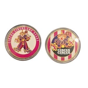 Circus Circus Las Vegas Adventuredome‎ Clown Souvenir Challenge Coin Set 2pc
